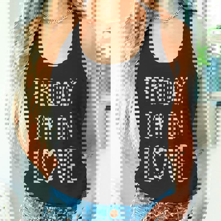 Friday I'm In Love Love デザイン、ハート タンクトップ