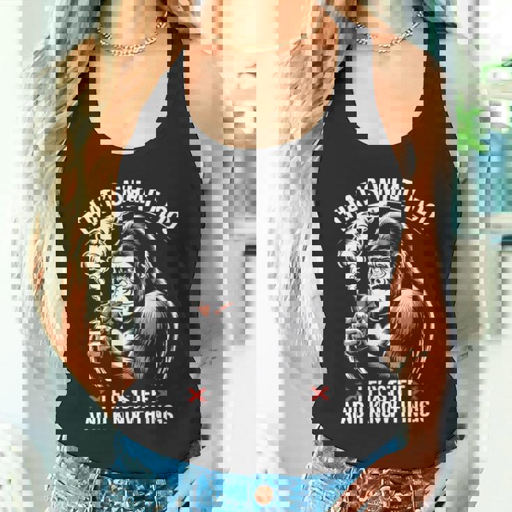 aying I Know Things 皮肉 ギャグ パンゴリラ レディース メンズ 長袖tシャツ タンクトップ