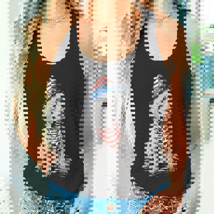 Goldendoodle 7月4日 愛国的 ゴールデンドゥードル 犬 タンクトップ