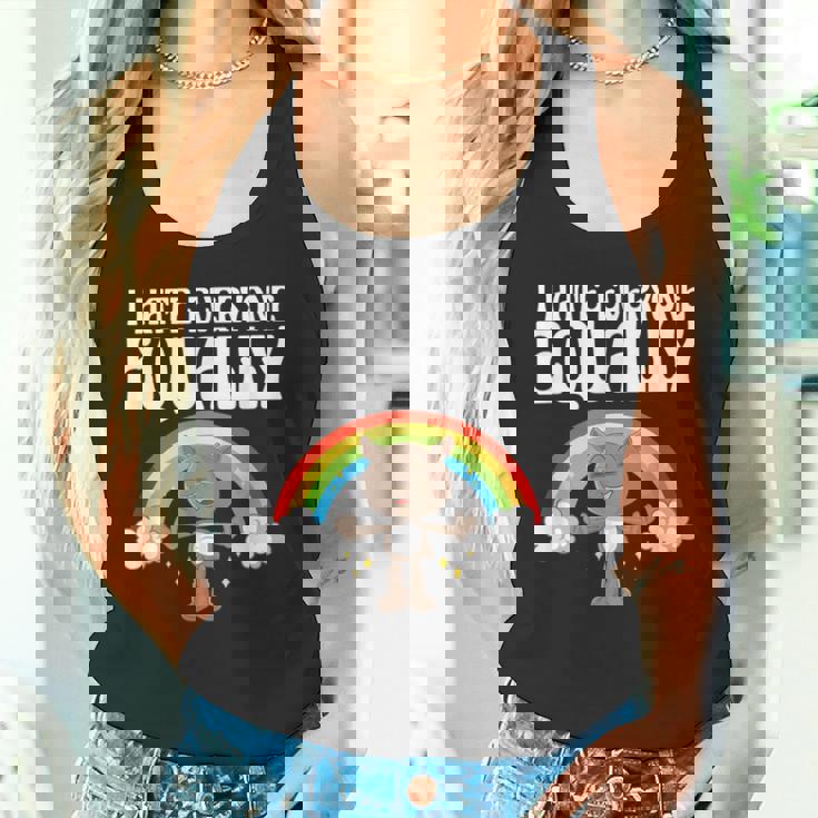 I Hate Everyone Equally 反社会的猫 内向的 タンクトップ