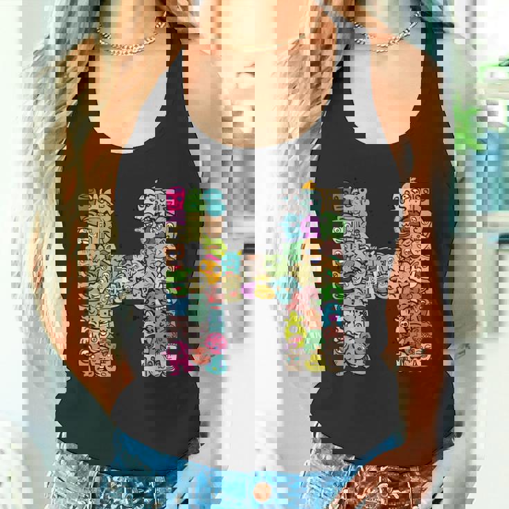 Hモンスターズ アルファベットネーム イニシャル キュート モノグラム タンクトップ