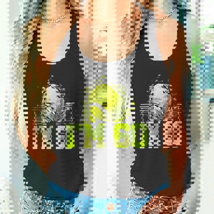 I'm 60 ラケット スポーツ テニス 選手 大人 還暦 タンクトップ