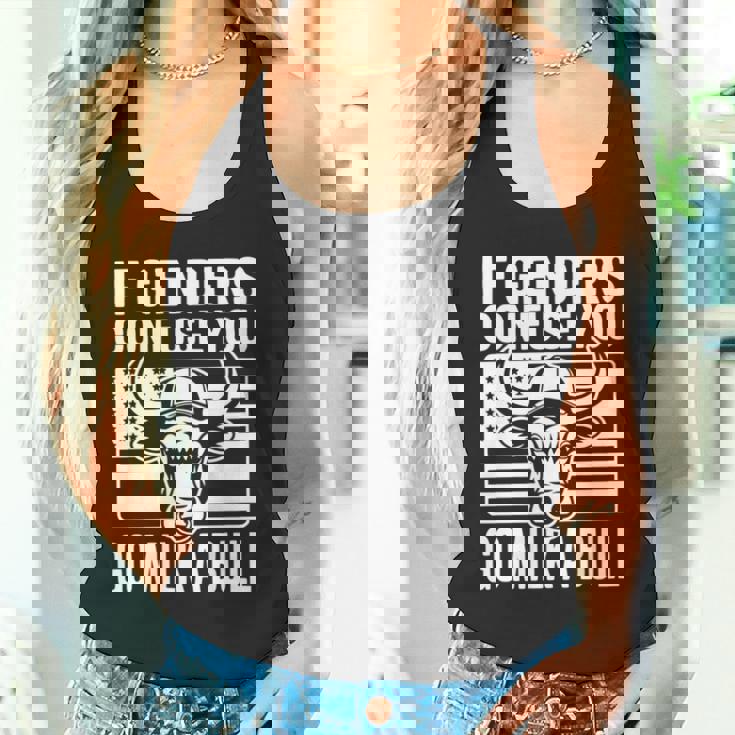 If Genders Confuse You Go Milk A Bull Usa 国旗 アメリカ 長袖tシャツ タンクトップ