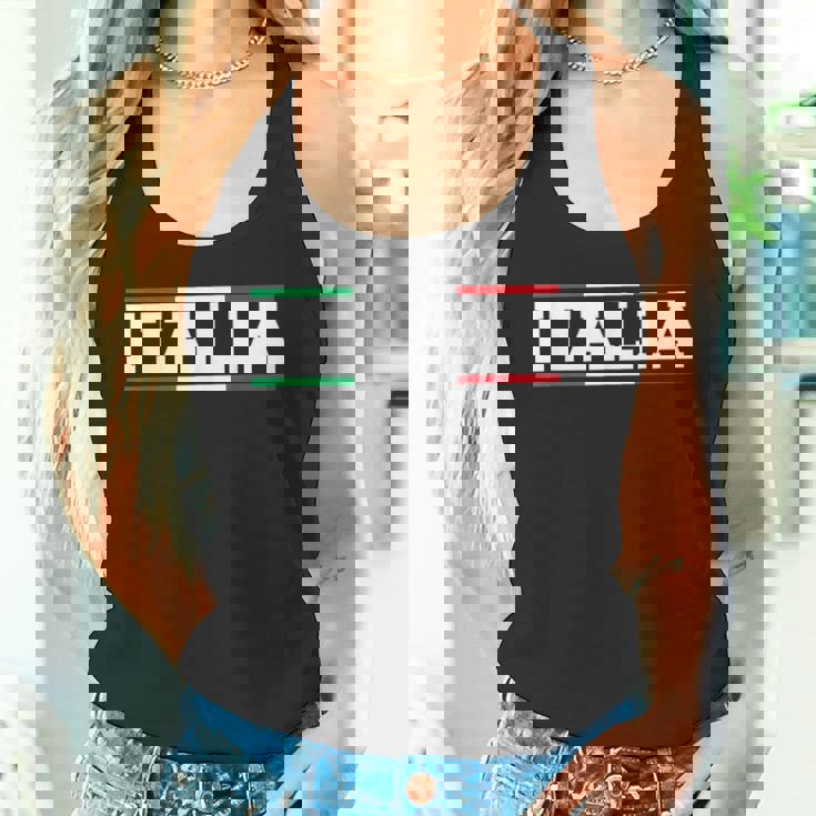 Italia Italian Flag Map Shield Badge Italy Sports Soccer Fan Tank Top