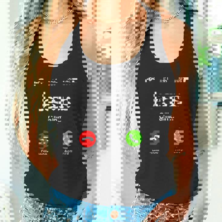 Jesus Is Calling 面白いイエスキリストギフト タンクトップ