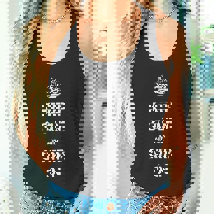 Keep Calm And Carry On モチベーションを高める引用句 タンクトップ