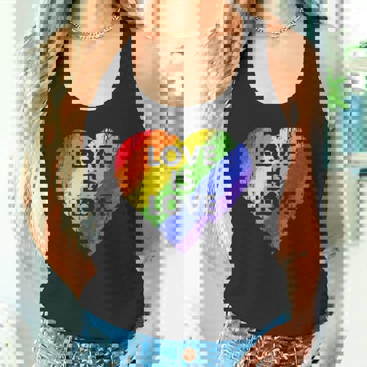 Lgbt Love Is Lovetシャツレトロハートゲイレズビアンプライド月間 タンクトップ