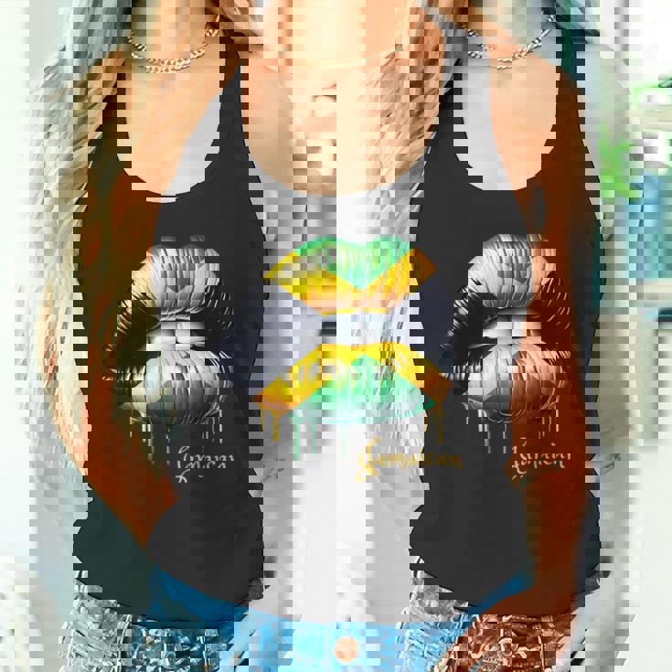 Lips Jamaican Flag Jamaica Love Travelacation タンクトップ