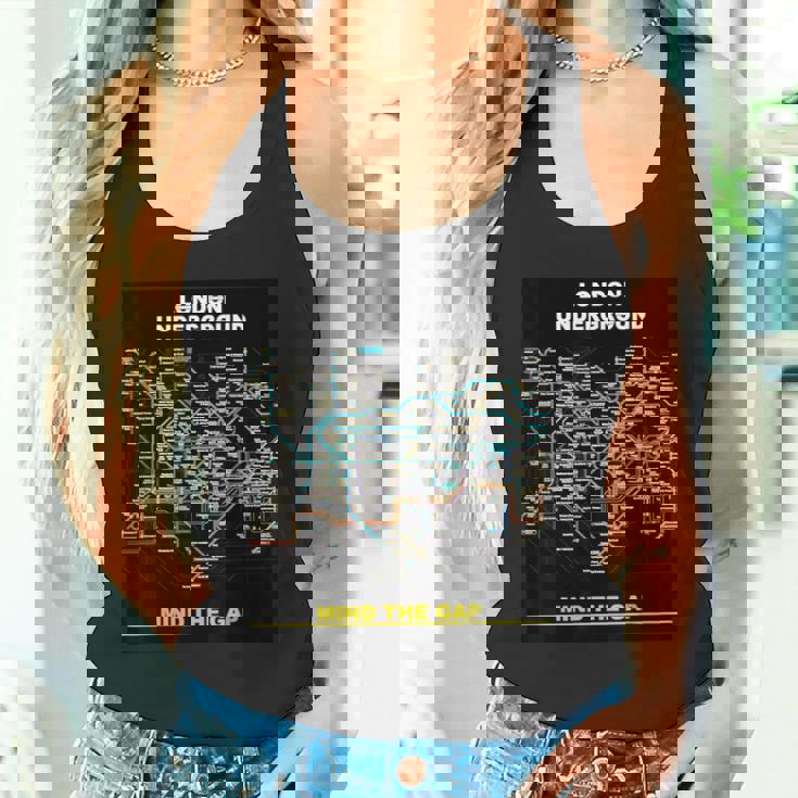 London Underground Mind The Gap Map England Uk 電車管 タンクトップ