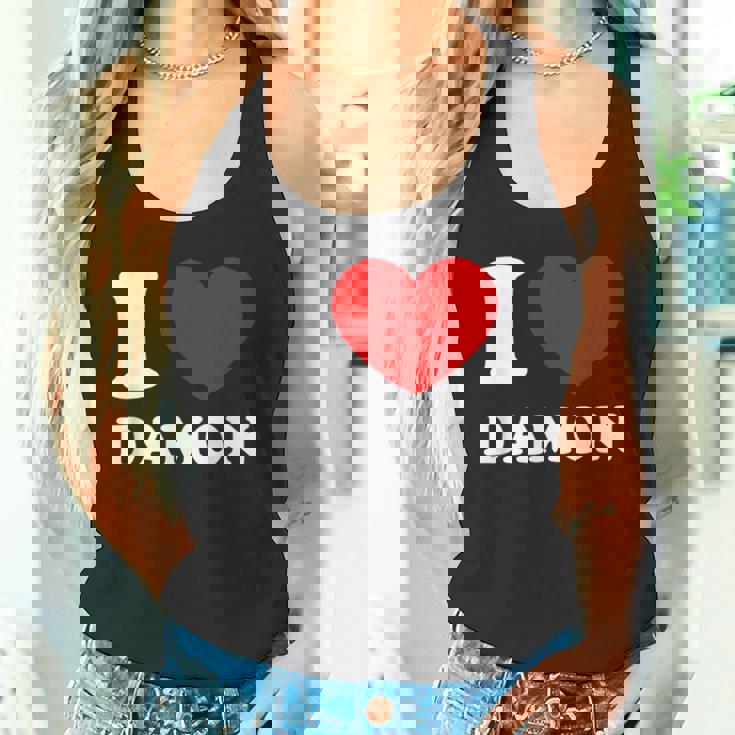 I Love Damon I Heart Damon 面白い名前 Damon タンクトップ