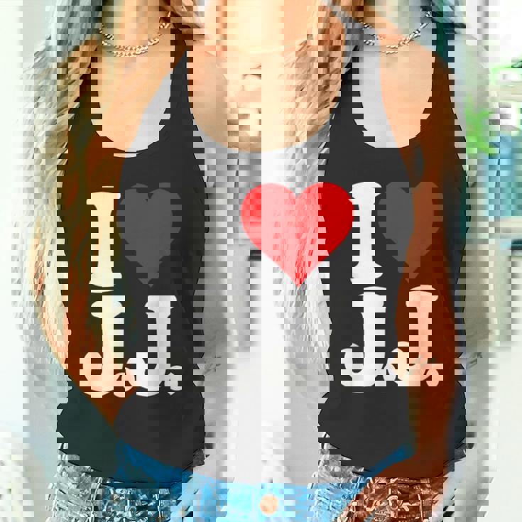 I Love Heart JJ Jj J J イニシャル タンクトップ