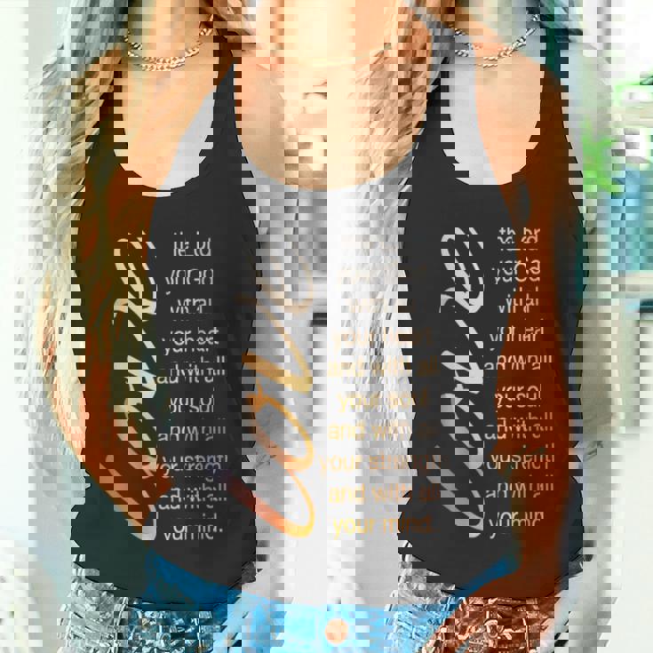 Love The Lord With All Your Heart 聖書の言葉 タンクトップ