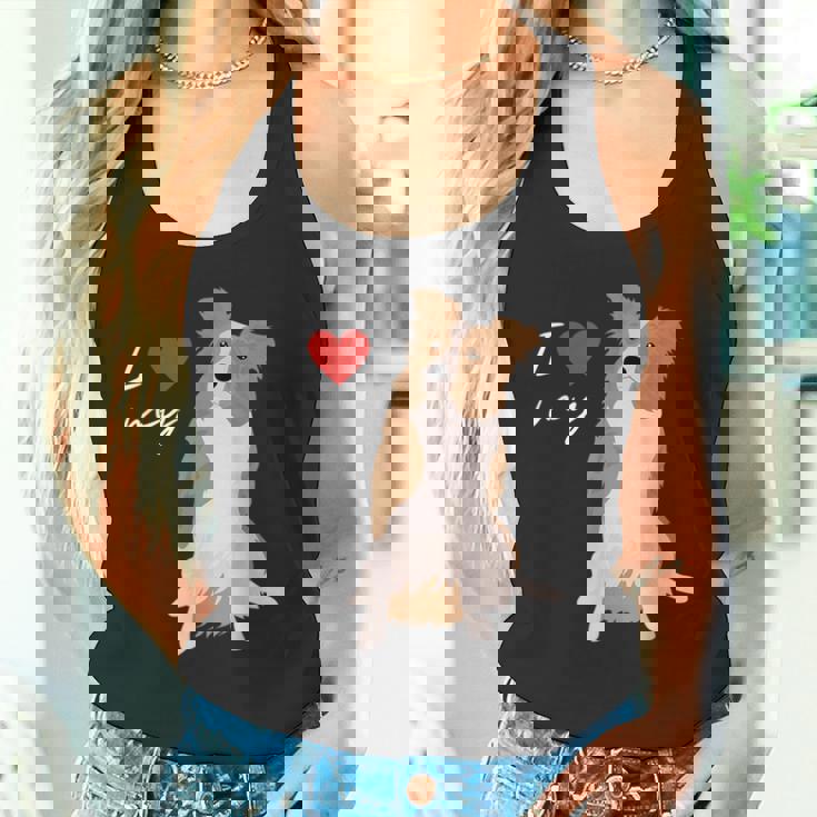 I Love My & Red Merle ボーダーコリー ドッグラバー。 タンクトップ