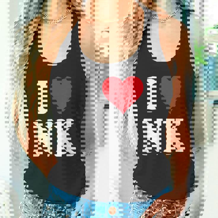 I Love Nk Initials I Heart NK First Last Name N K タンクトップ