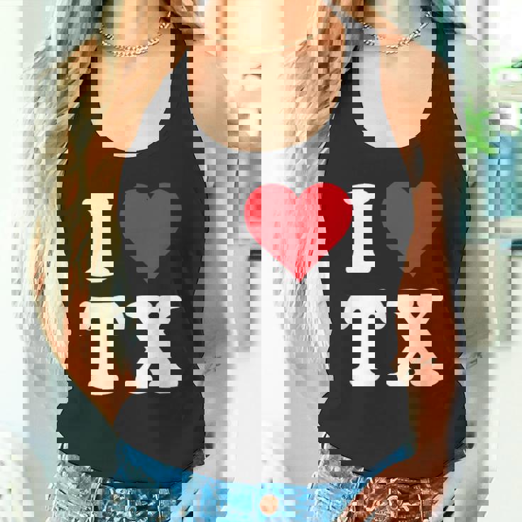 I Love Tx Initials I Heart TX First Last NameX タンクトップ