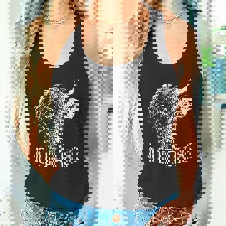 No Difference ワンライフ 違いはありません ベジタリアン 動物愛好家 ビーガン 長袖tシャツ タンクトップ