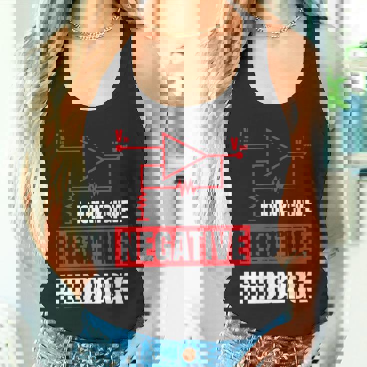 I Only Give Negative Feedback 電気ファニーエンジニア 長袖tシャツ タンクトップ