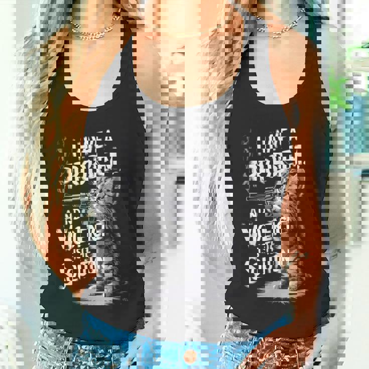 Problem Cat I Have A Problem Edgy Cat タンクトップ