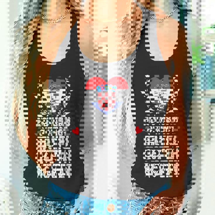 Proud Husband Of Beautiful Croatian Wife Croatia Flag Tank Top