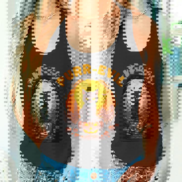 Purr-Evil お化け猫 ハロウィン タンクトップ