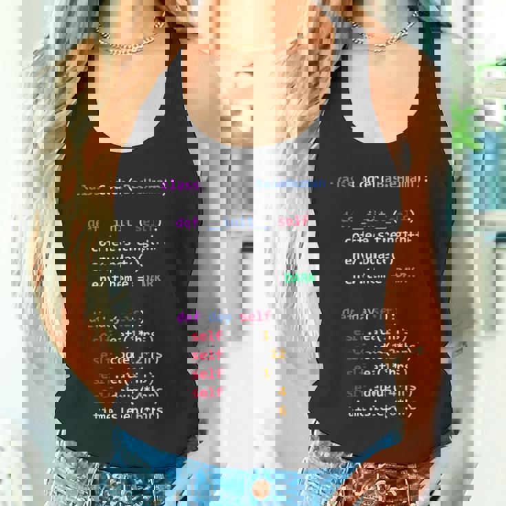 Python Eat Code スリープリピート タンクトップ