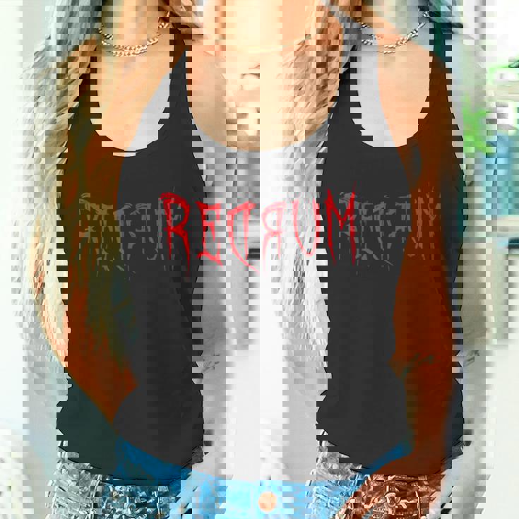 Redrum 怖い不気味な血まみれのハロウィンtシャツ2 タンクトップ