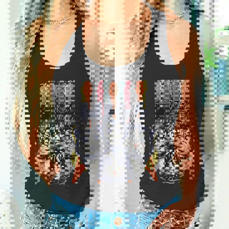 Hiss Cats 子猫 パロディ ロック ロッキン ヴィンテージ レトロ 猫 タンクトップ