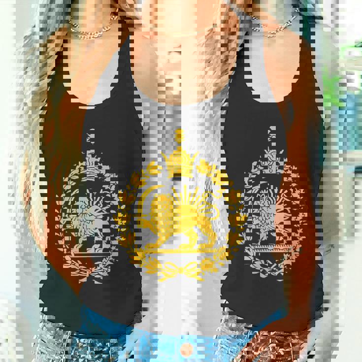 Shir O Khorshid イラン ライオン&サンエンブレム ペルシャ遺産 タンクトップ