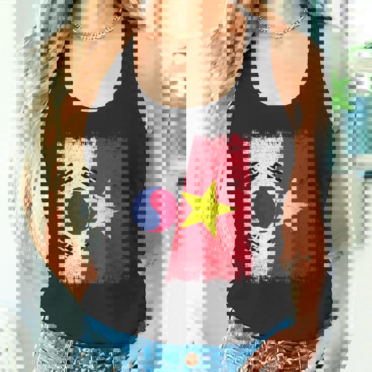 South Korea Vietnam Half Flag South Korean Vietnamese Jersey Tank Top