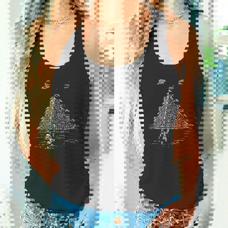 Ufo ピラミッドフライングソーサーギフト 面白いエイリアン タンクトップ