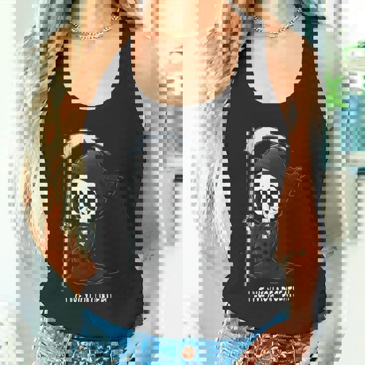 Valentine's Day I Love You To Death Cute Grim Reaper タンクトップ