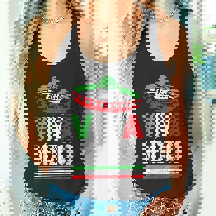 Viva Mexico 帽子デザイン メキシコ国旗カラー メキシコ人向け タンクトップ