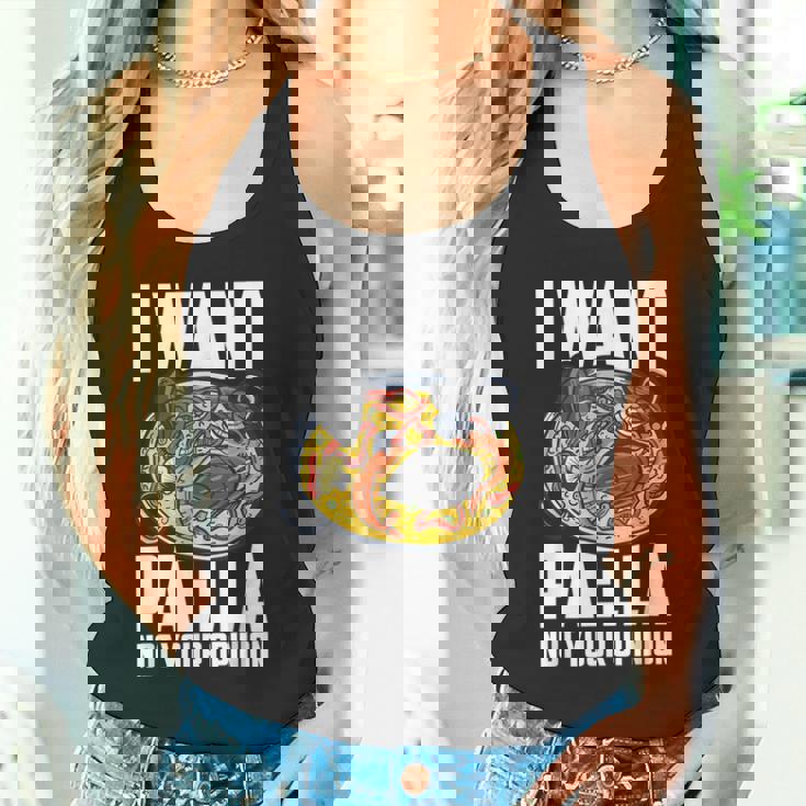 I Want Paella Not Your Opinion スペインのパエリア タンクトップ