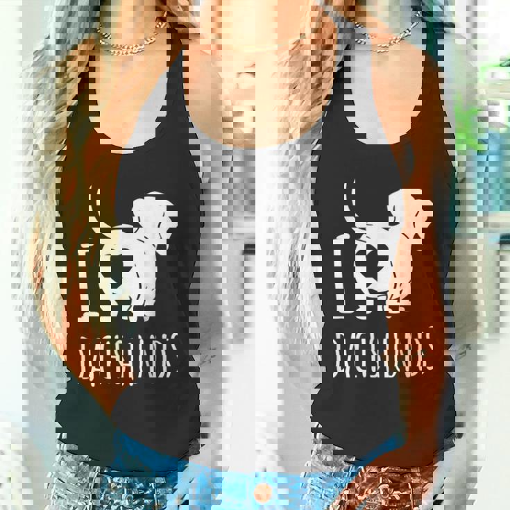 Wiener Dog ダックスフンド 犬 ペット愛好家 I Love Dachshunds タンクトップ