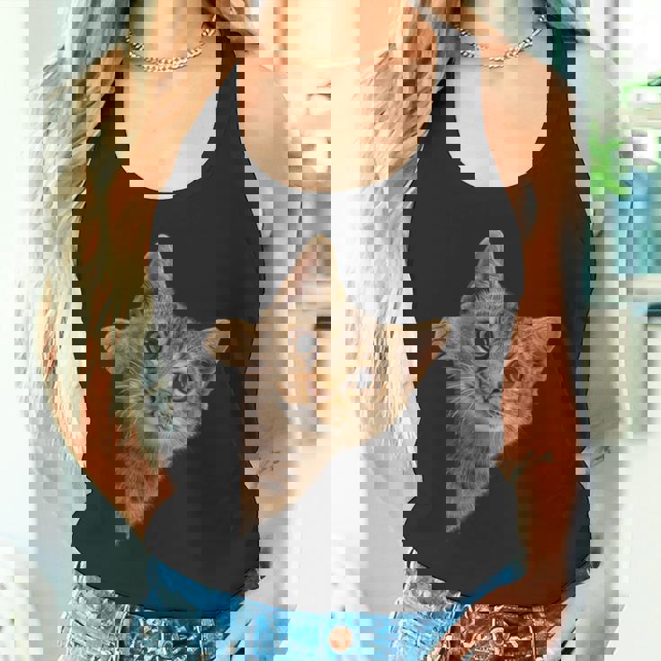 【覗くネコ】猫 にゃんこ 猫好き 猫 可愛い ネコ 子猫 ネコ好き 面白い 変な 遊び心 ネタ ウケ狙い おもしろ タンクトップ