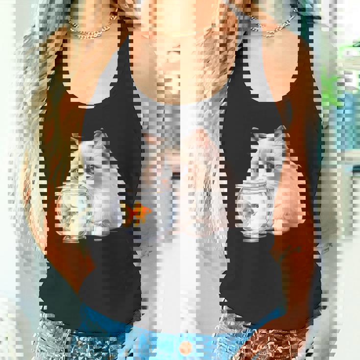 おさるのラグドール 猫と金魚 タンクトップ