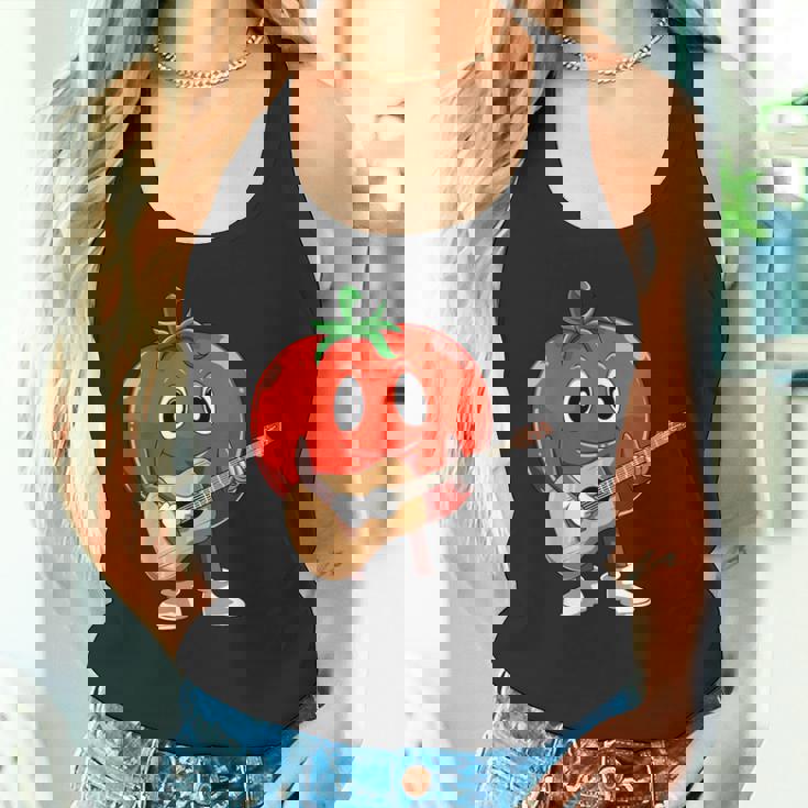 おもしろギタリスト トマト 演奏 ギター ミュージシャン トマト ギター タンクトップ