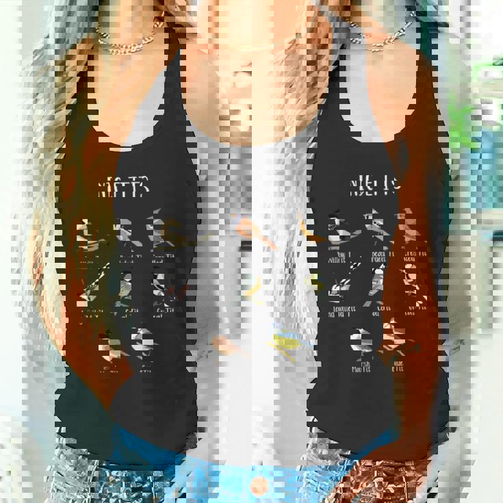 おもしろバードウォッチング ユーモア おっぱいコレクション ニースシジュウカラ 鳥 長袖tシャツ タンクトップ