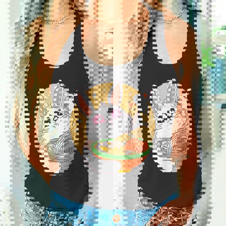 かわいい ウサギ 食べる ラーメン 漫画 カワイイ 食べ物 好き タンクトップ