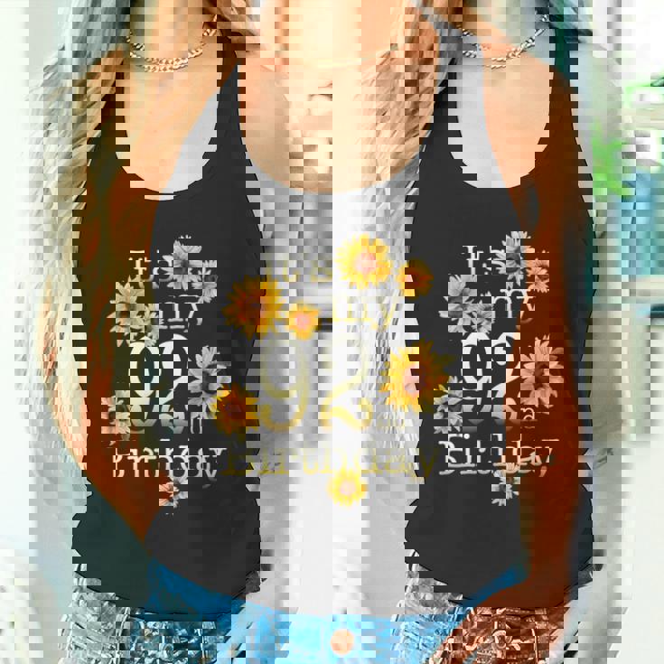 かわいいひまわり 92歳の誕生日 92歳の誕生日 長袖tシャツ タンクトップ