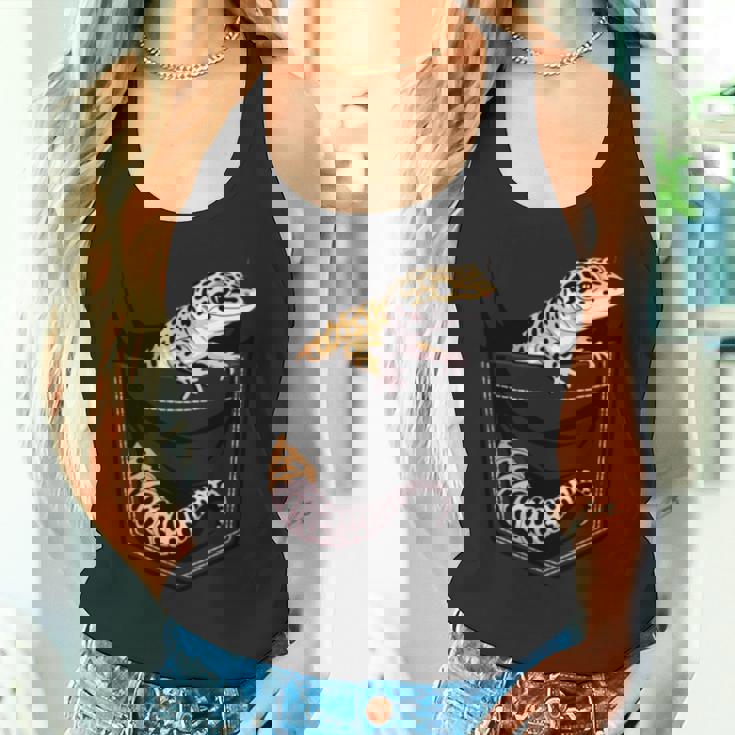 かわいいヒョウゲッコ トカゲ爬虫類 ヒョウ ヤモリのお父さん用 長袖tシャツ タンクトップ