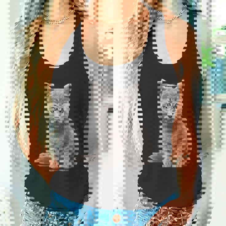 かわいいブリティッシュショートヘア 猫好きの子猫 タンクトップ