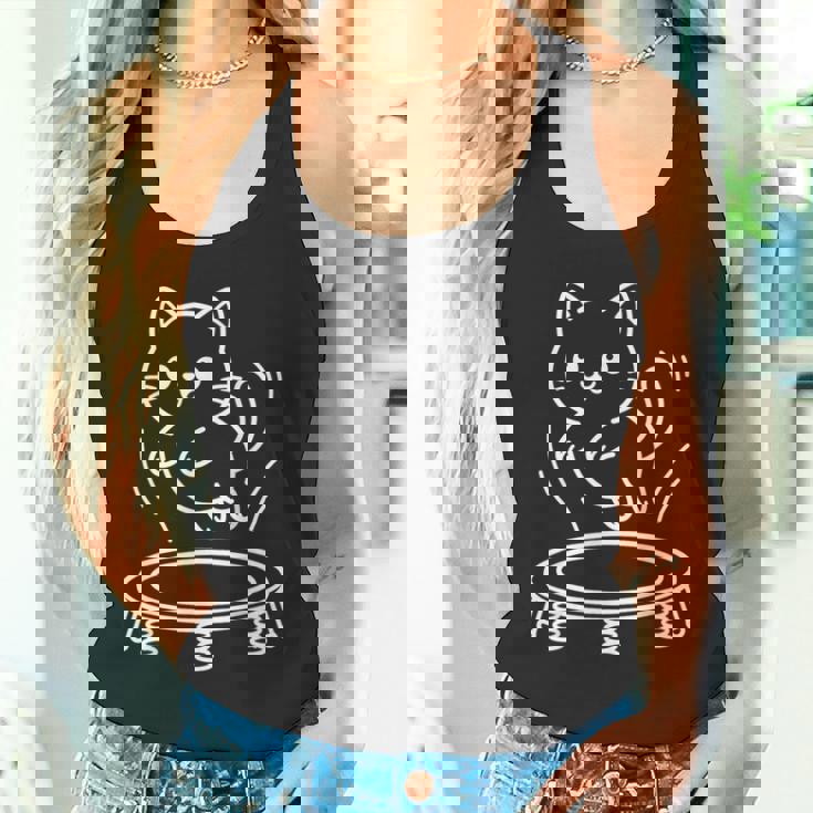 かわいい猫トランポリンシンクロナイズド・トランポリン タンクトップ