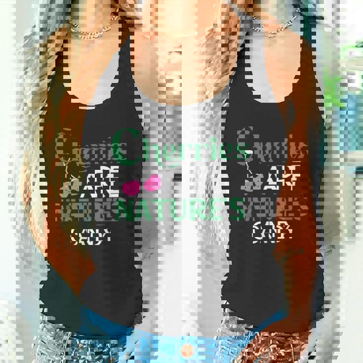 さくらんぼは自然のキャンディー、食べて健康によい名言 タンクトップ