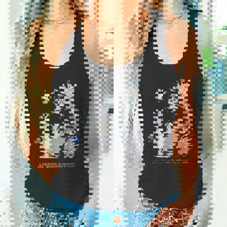 みんなの地球 アニマル キリン カンガルー カピバラ クアッカワラビー ワオキツネザル ハリネズミ メンズ レディース タンクトップ