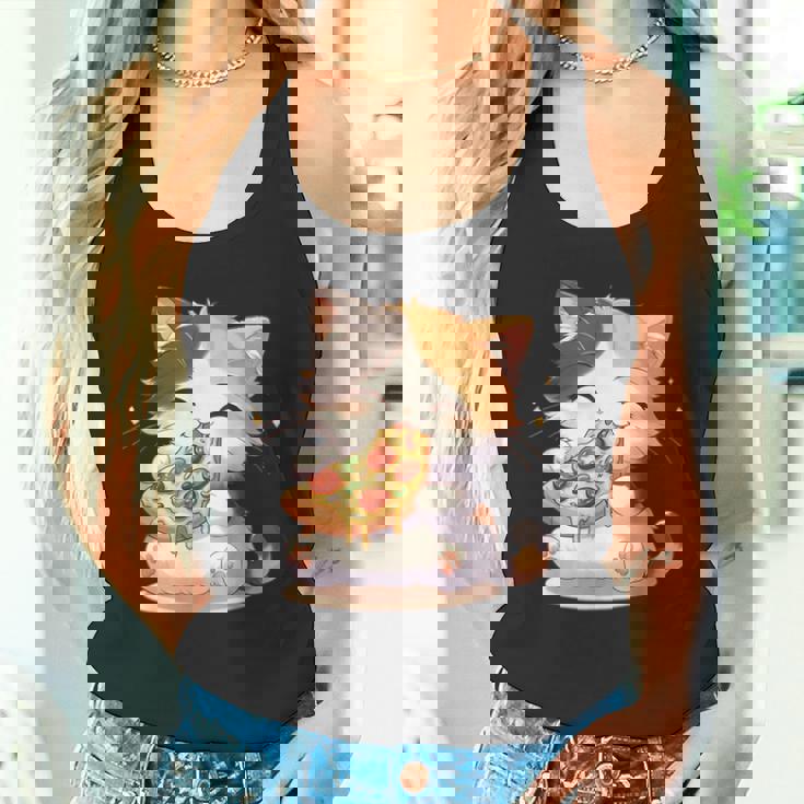 わがまま猫 ピザねこ ラーメン好き かわいい おもしろ マンガ タンクトップ