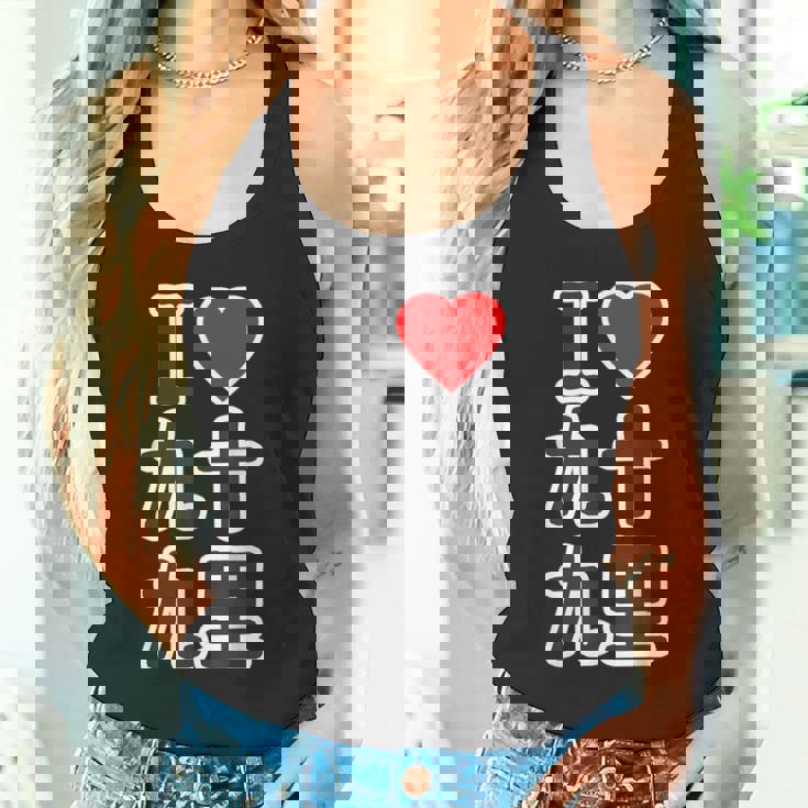 アイラブ・九十九里（千葉県）（I Love ハート）Big 大きな文字【都道府県】ジモtティ お土産 面白い タンクトップ