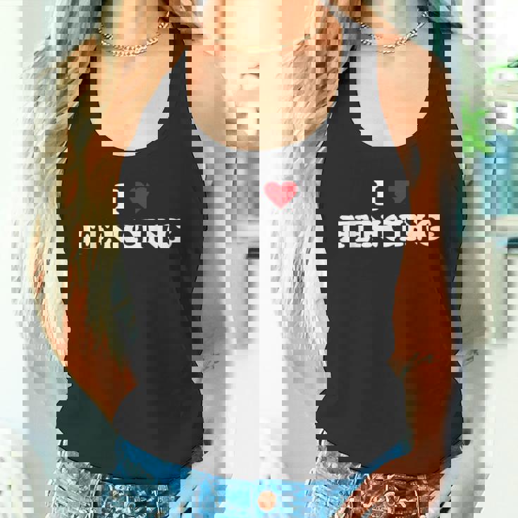 アイ・ハート・フェンサー-アイ・ラブ・フェンシング タンクトップ