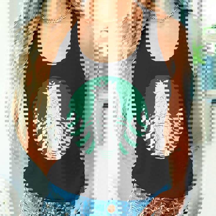 アニメスターセクシーセーラーグリーンマーメイドデザイン。 タンクトップ