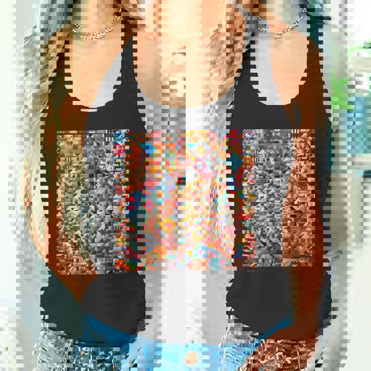 アメリカンキルト カラフル パッチワーク キルティング キルター ソーイング タンクトップ